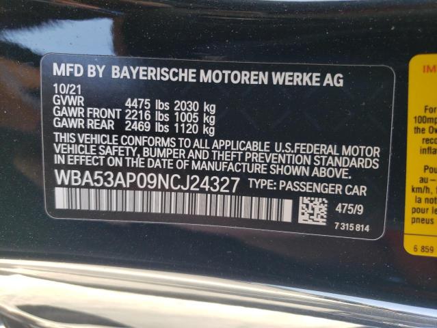 WBA53AP09NCJ24327 BMW 4 Series 430I 12