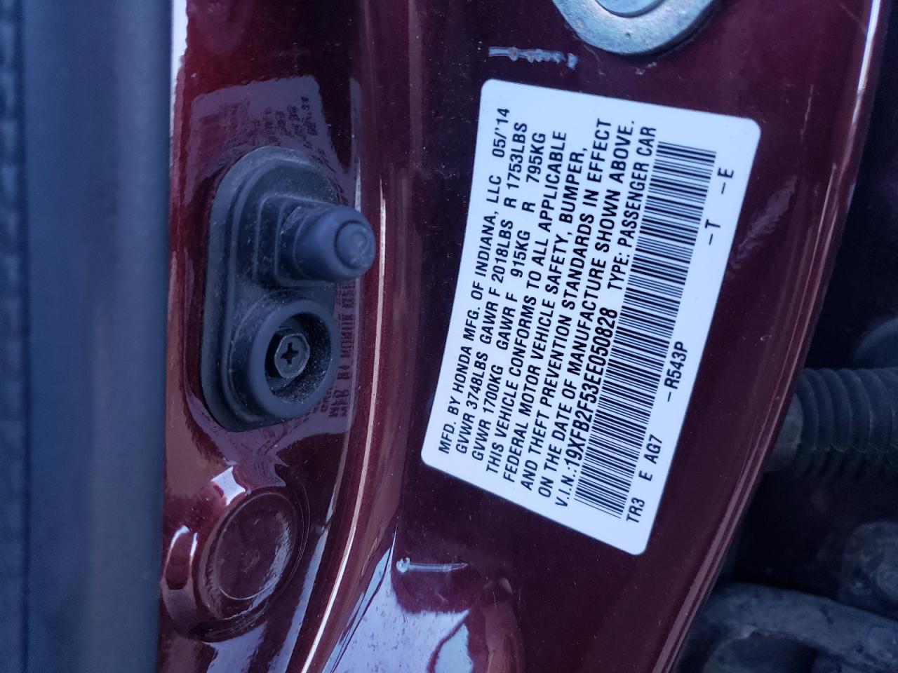 19XFB2F53EE050828 2014 Honda Civic Lx