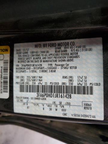 VIN 3FA6P0HD1JR161428 2018 Ford Fusion, SE no.12