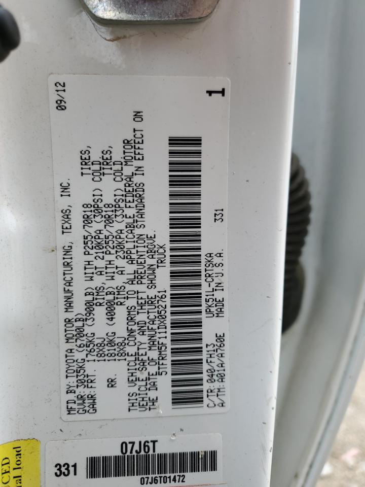 5TFRM5F11DX052761 2013 Toyota Tundra Double Cab Sr5