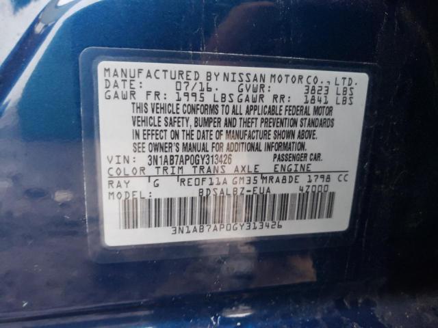 2016 Nissan Sentra S VIN: 3N1AB7AP0GY313426 Lot: 48479204