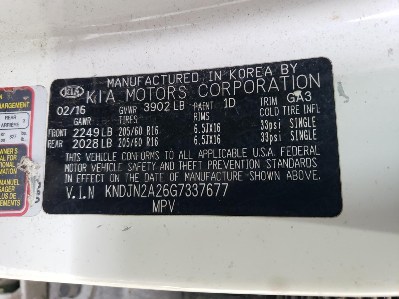 KNDJN2A26G7337677 2016 Kia Soul