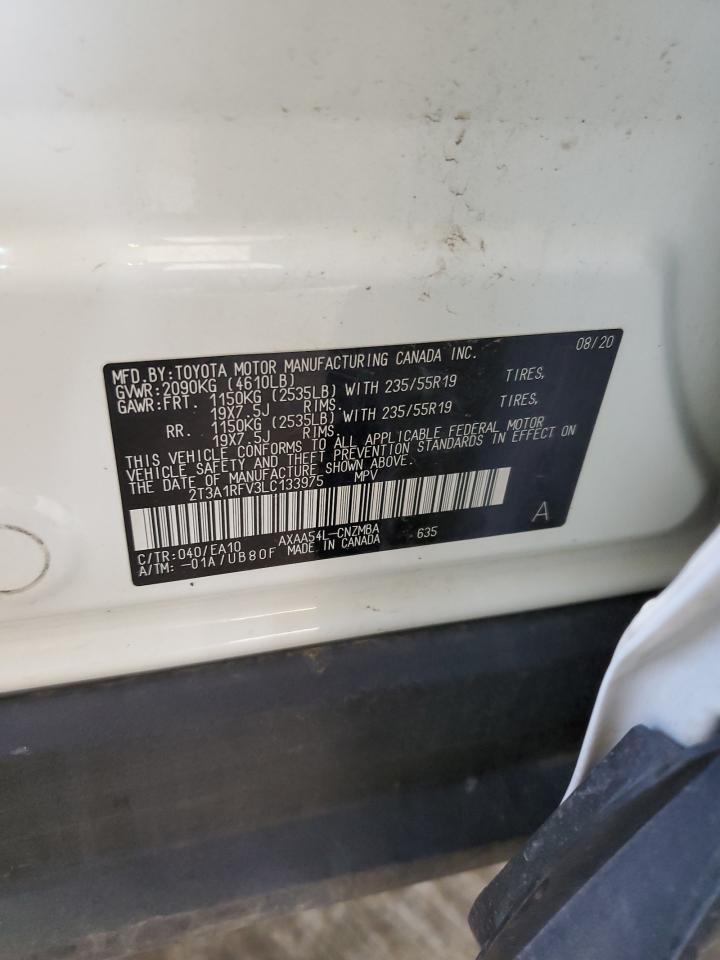 2t3a1rfv3lc133975 2T3A1RFV3LC133975 2020 Toyota Rav4 Xle Premium