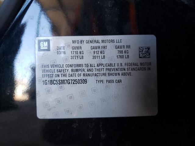 2016 Chevrolet Cruze Ls VIN: 1G1BC5SM7G7250309 Lot: 49256284
