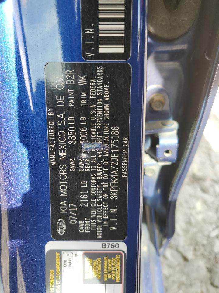 3KPFK4A72JE175186 2018 Kia Forte Lx