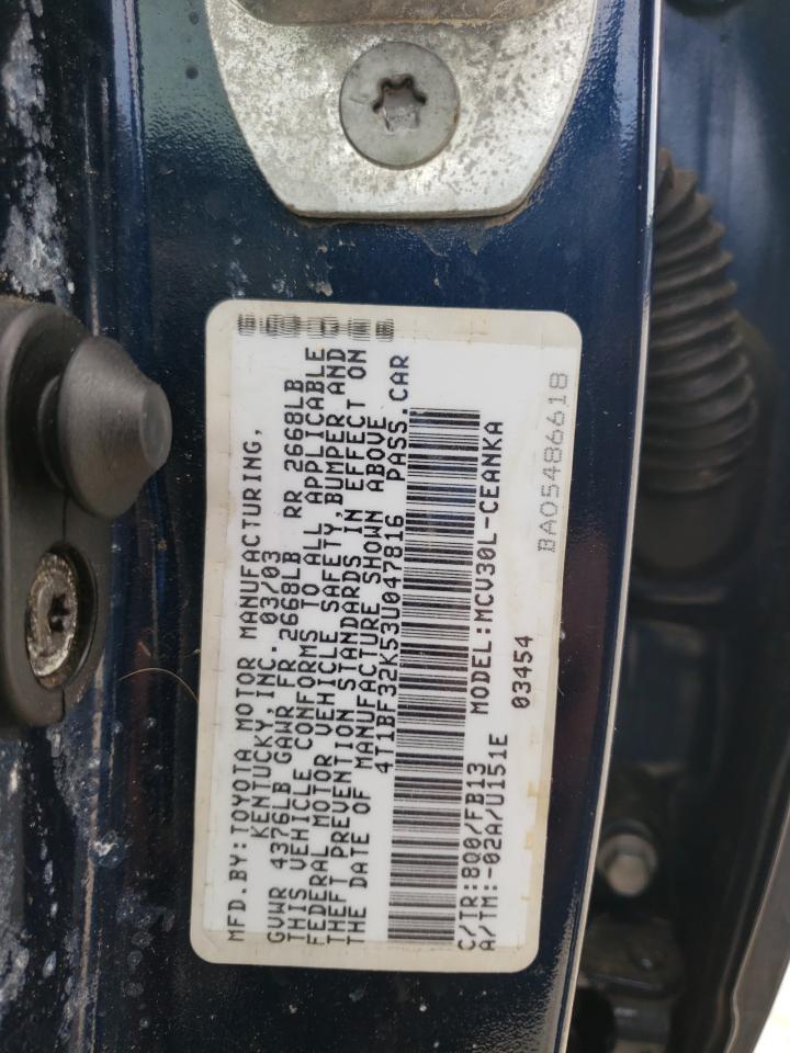 4T1BF32K53U047816 2003 Toyota Camry Le