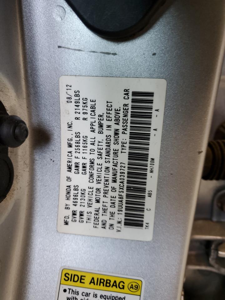 19UUA8F5XCA039727 2012 Acura Tl