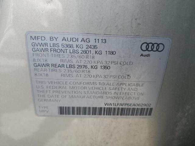 2014 Audi Q5 Premium Plus VIN: WA1LFAFP5EA062902 Lot: 52287414