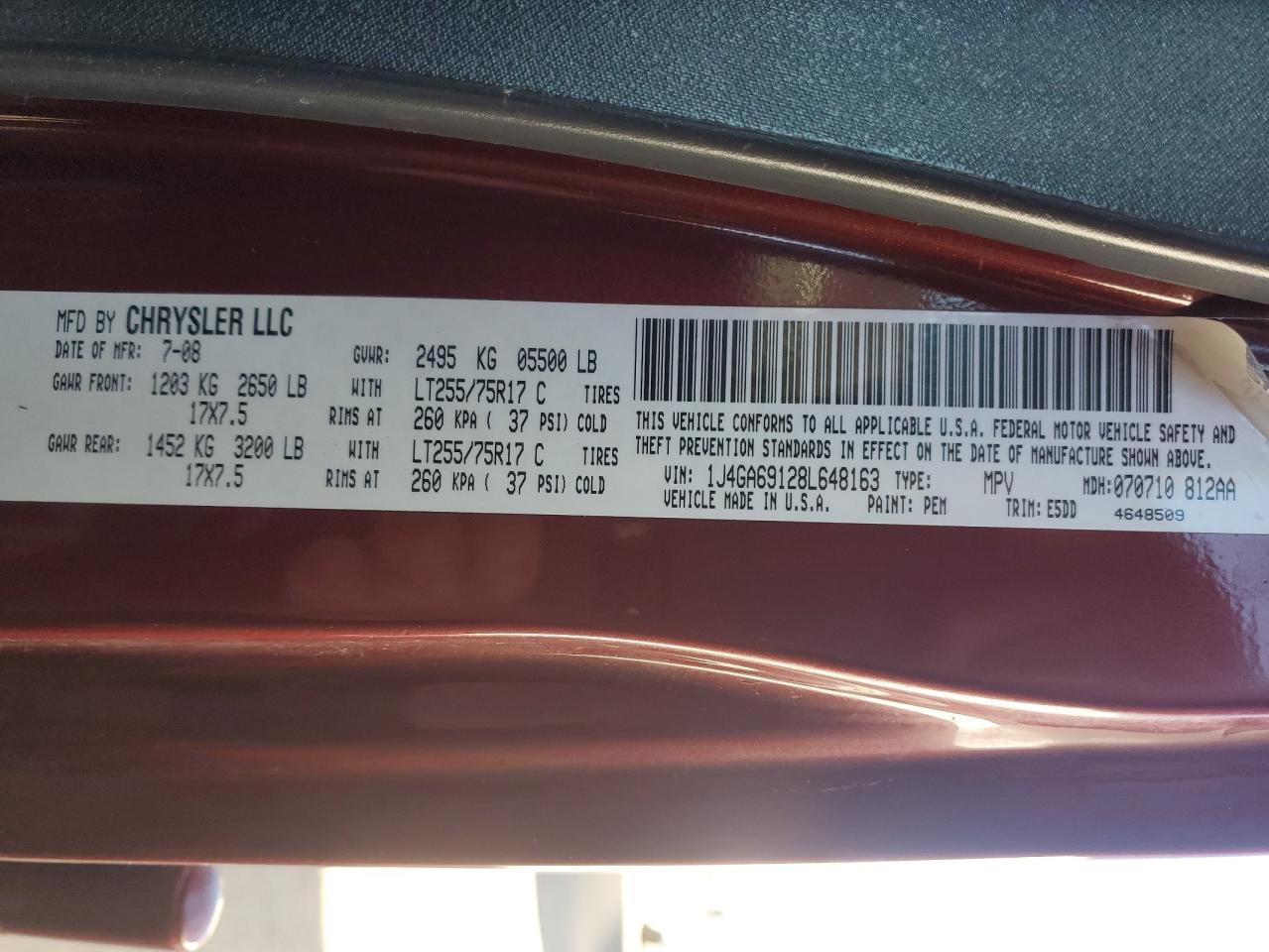 1J4GA69128L648163 2008 Jeep Wrangler Unlimited Rubicon