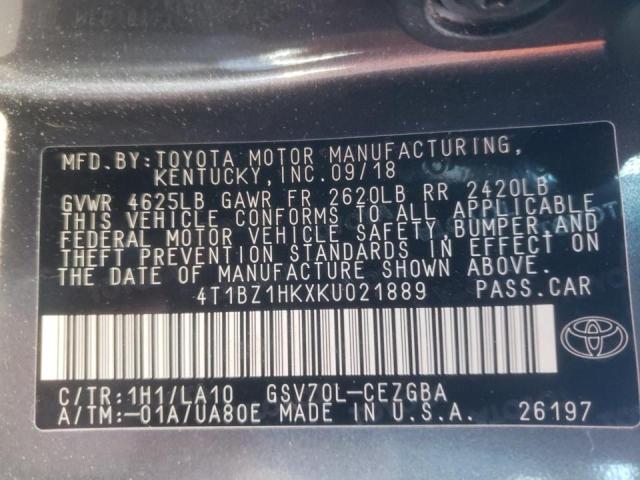 VIN 4T1BZ1HKXKU021889 2019 Toyota Camry, Xse no.13