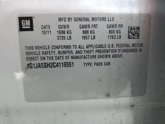 2012 Chevrolet Sonic Ls VIN: 1G1JA5SH2C4116551 Lot: 52224084