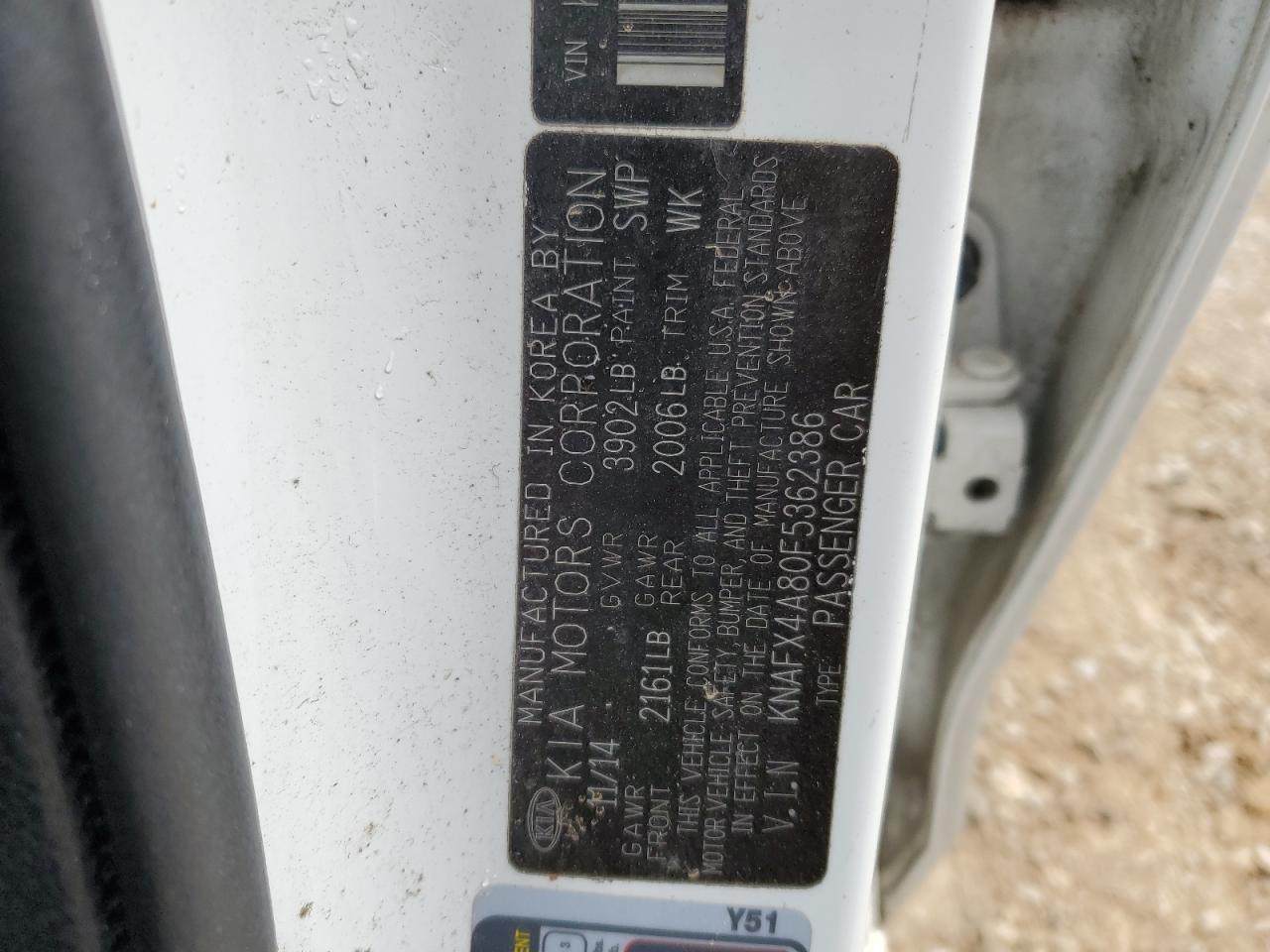 KNAFX4A80F5362386 2015 Kia Forte Ex