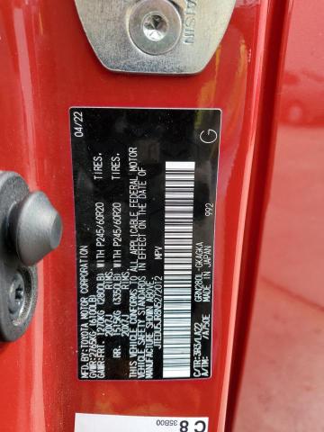 2022 TOYOTA 4RUNNER NI - JTEDU5JR8N5272012