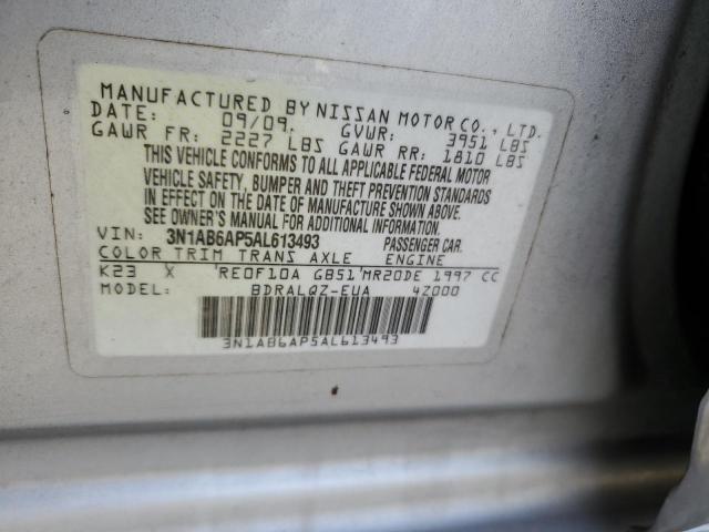 2010 Nissan Sentra 2.0 VIN: 3N1AB6AP5AL613493 Lot: 49167764