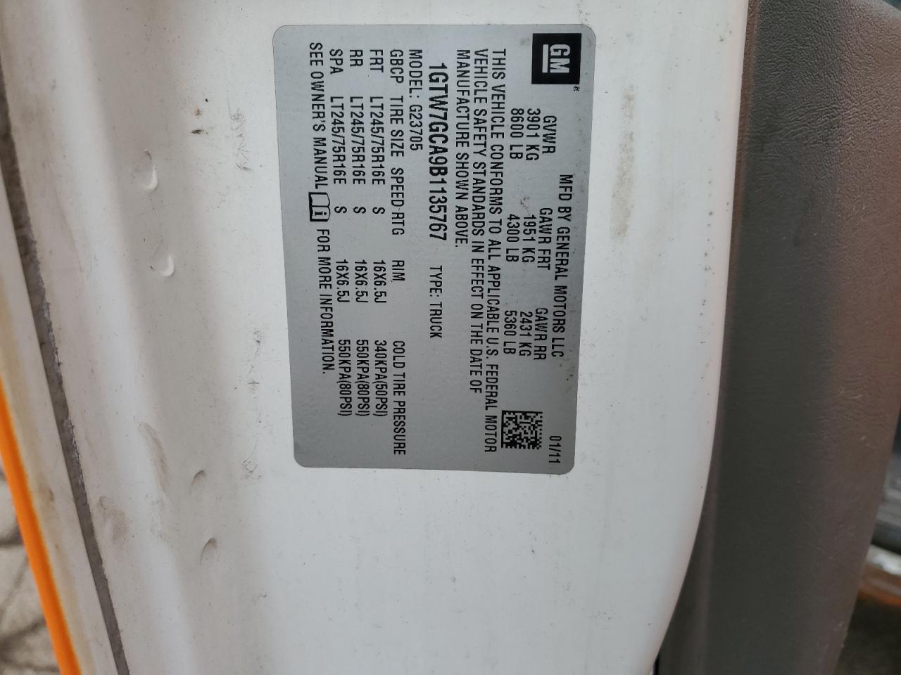 1GTW7GCA9B1135767 2011 GMC Savana G2500