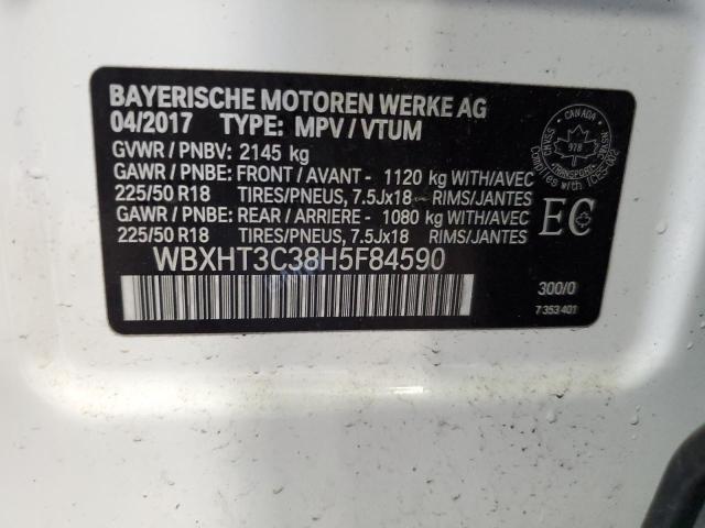 2017 BMW X1 xDrive28I VIN: WBXHT3C38H5F84590 Lot: 50871104