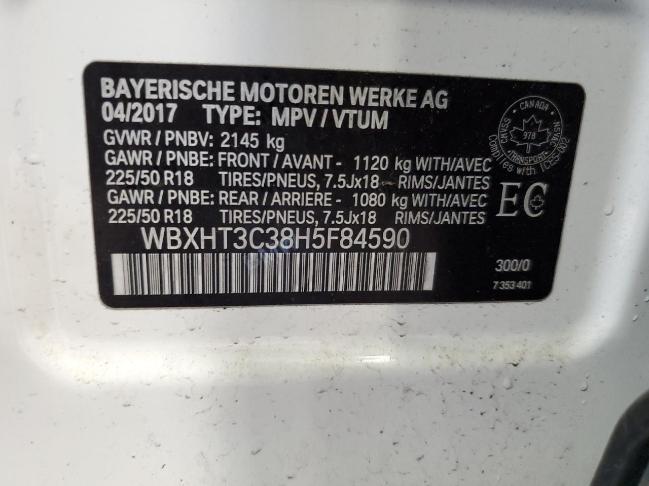 WBXHT3C38H5F84590 2017 BMW X1 xDrive28I