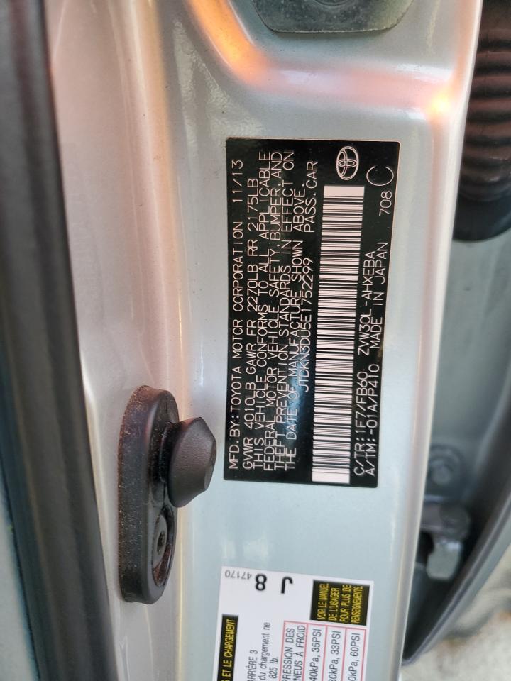 JTDKN3DU5E1752299 2014 Toyota Prius