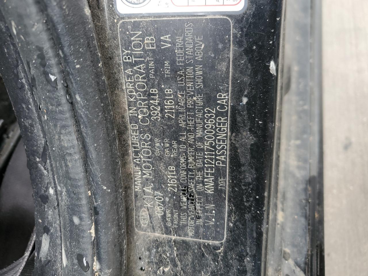 KNAFE121175009632 2007 Kia Spectra Ex