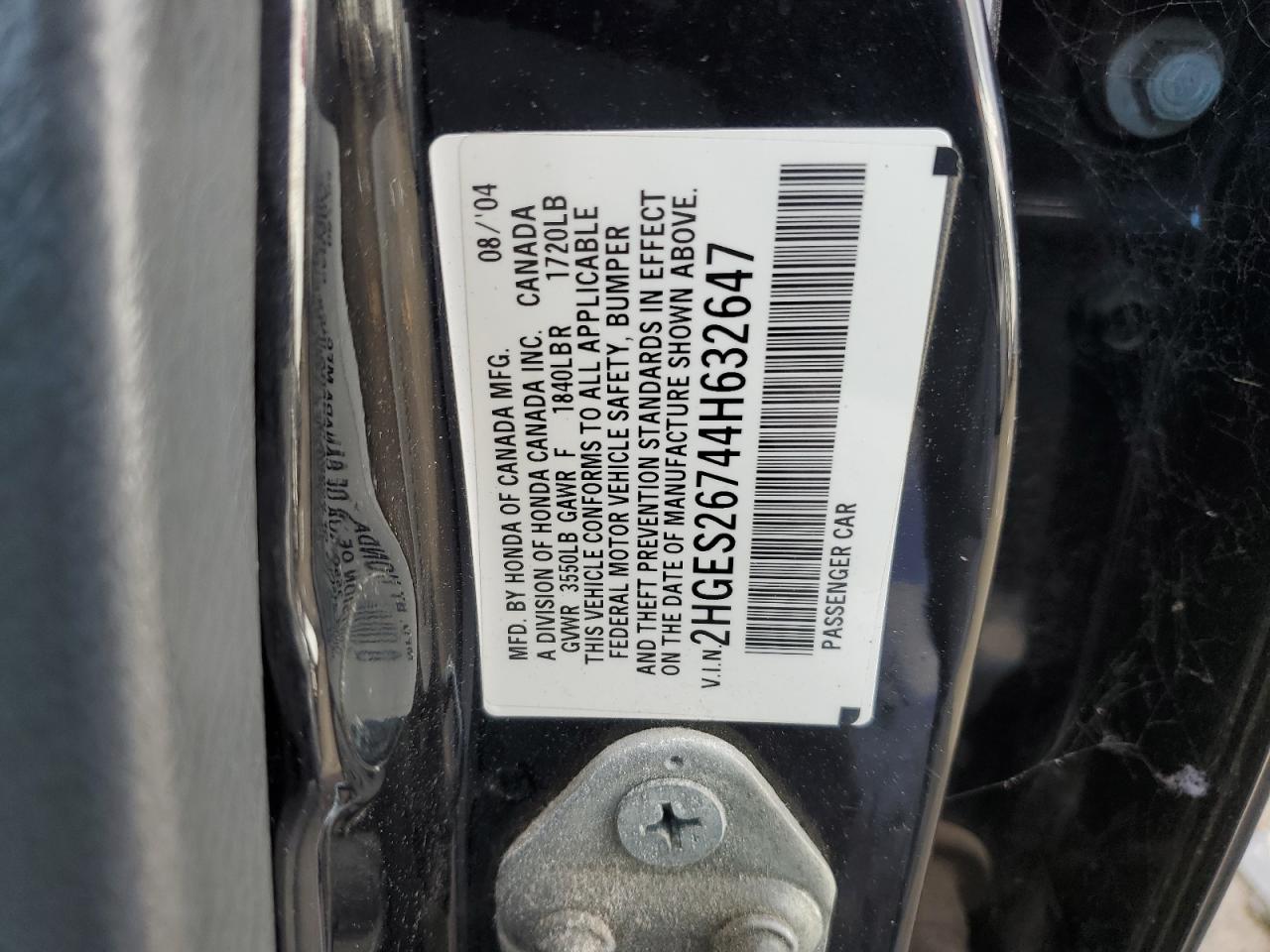 2HGES26744H632647 2004 Honda Civic Ex