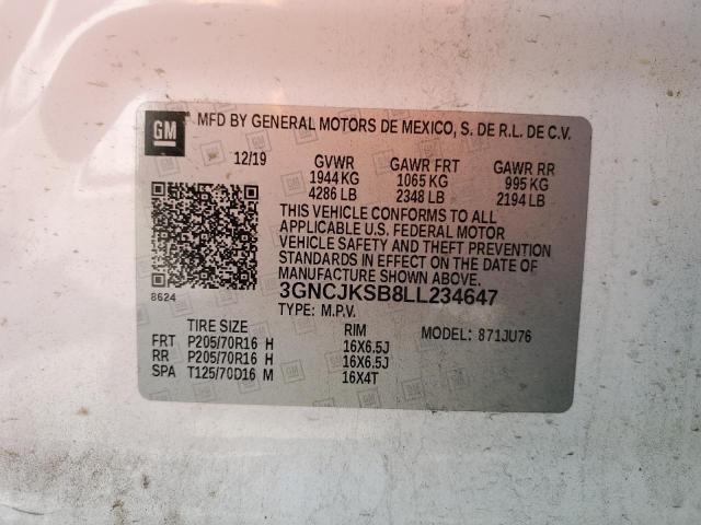 3GNCJKSB8LL234647 Chevrolet Trax LS 14