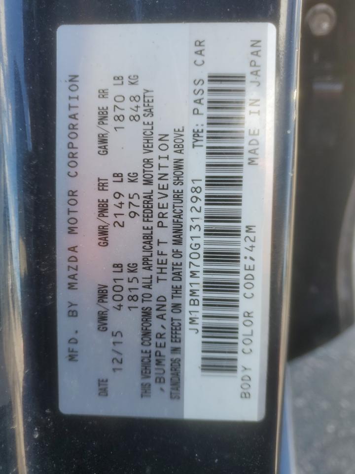 JM1BM1M70G1312981 2016 Mazda 3 Touring