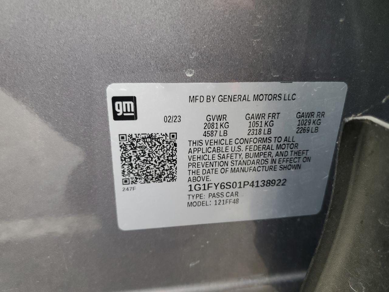 1G1FY6S01P4138922 2023 Chevrolet Bolt Euv Lt