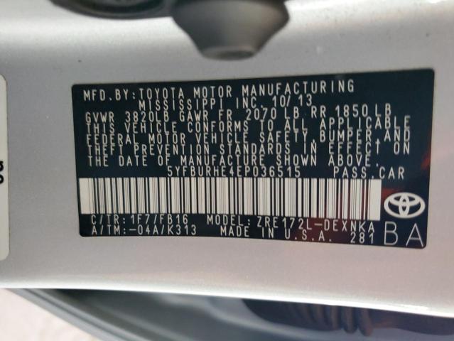 2014 Toyota Corolla L VIN: 5YFBURHE4EP036515 Lot: 51444044