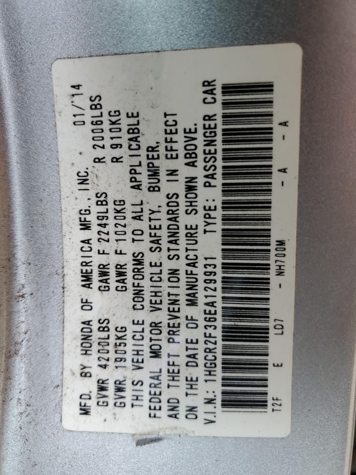 1HGCR2F36EA129931 2014 Honda Accord Lx