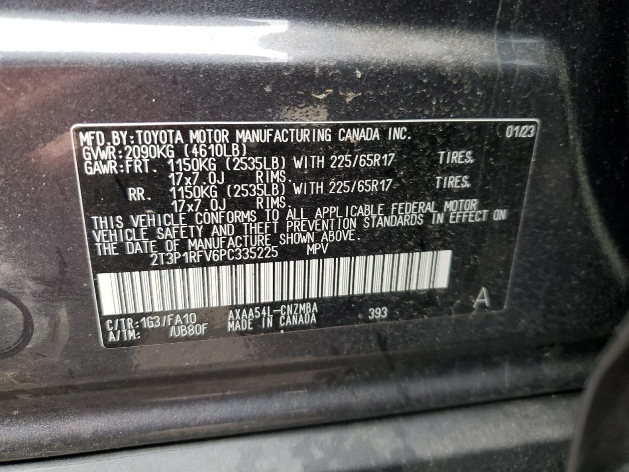 2T3P1RFV6PC335225 2023 Toyota Rav4 Xle