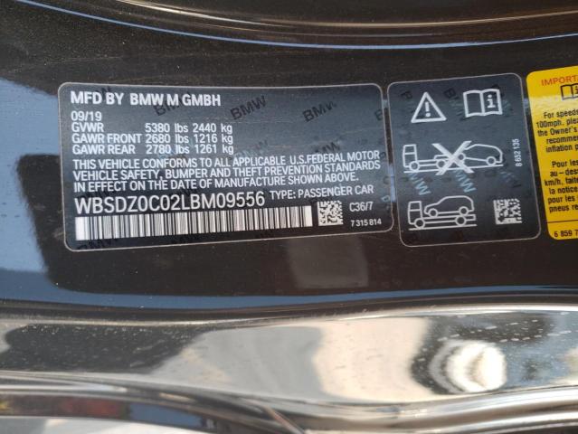 2020 BMW M8 VIN: WBSDZ0C02LBM09556 Lot: 52241994