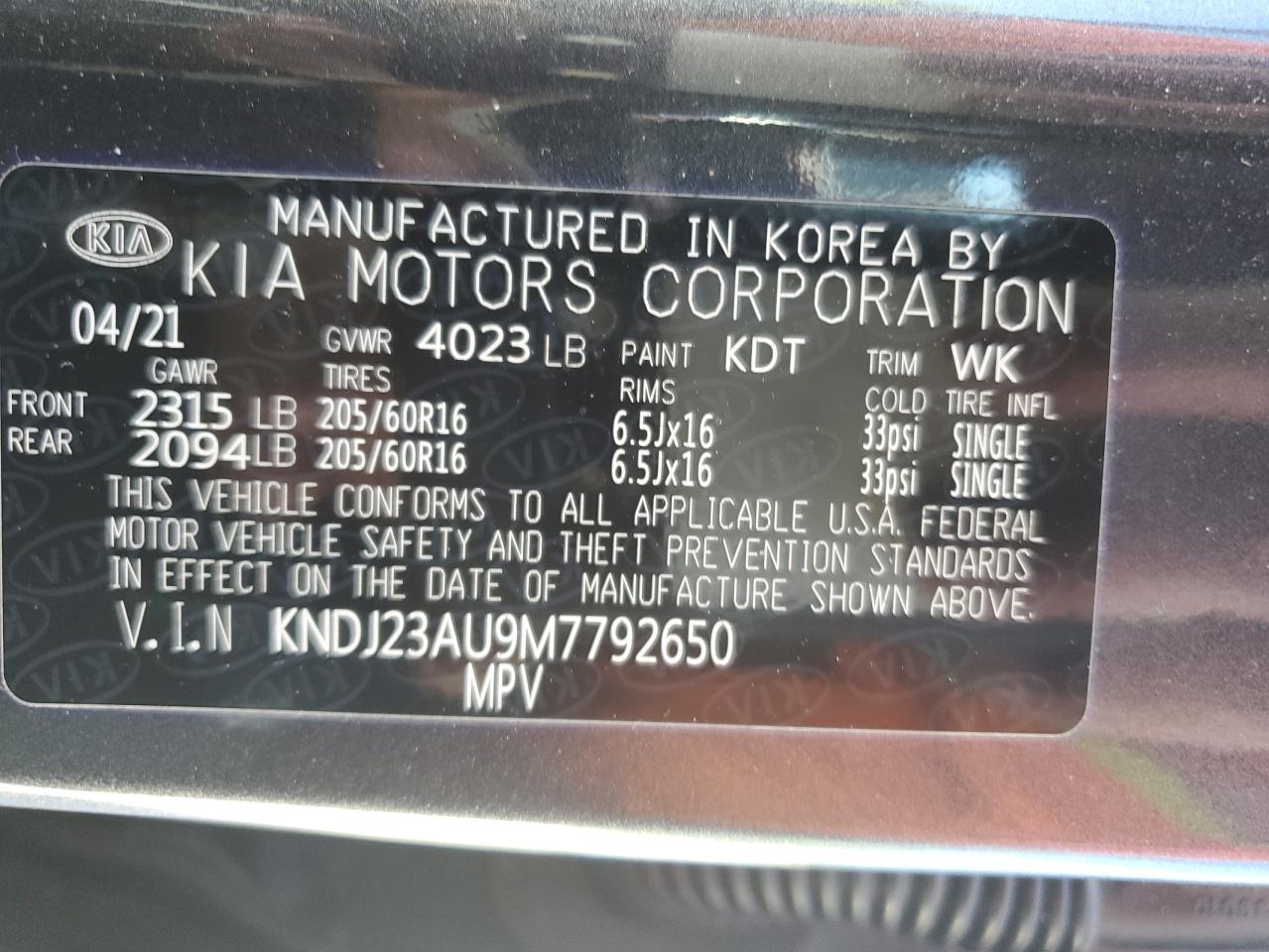 KNDJ23AU9M7792650 2021 Kia Soul Lx