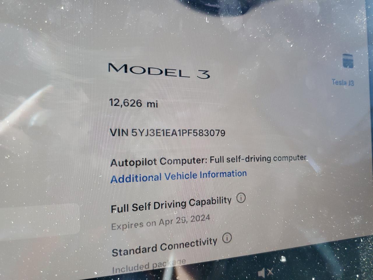 5YJ3E1EA1PF583079 2023 Tesla Model 3