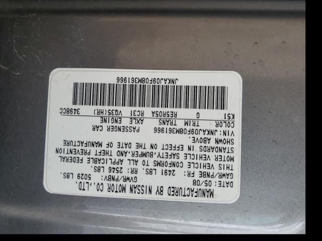 JNKAJ09F08M361966 2008 Infiniti Ex35 Base