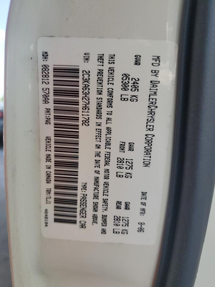 2C3KA63H27H611782 2007 Chrysler 300C