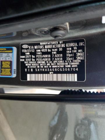 2012 Kia Sorento Ex VIN: 5XYKU3A68CG306704 Lot: 50778654