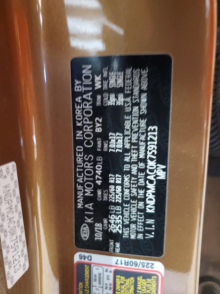 KNDPMCAC0K7591213 2019 Kia Sportage Lx