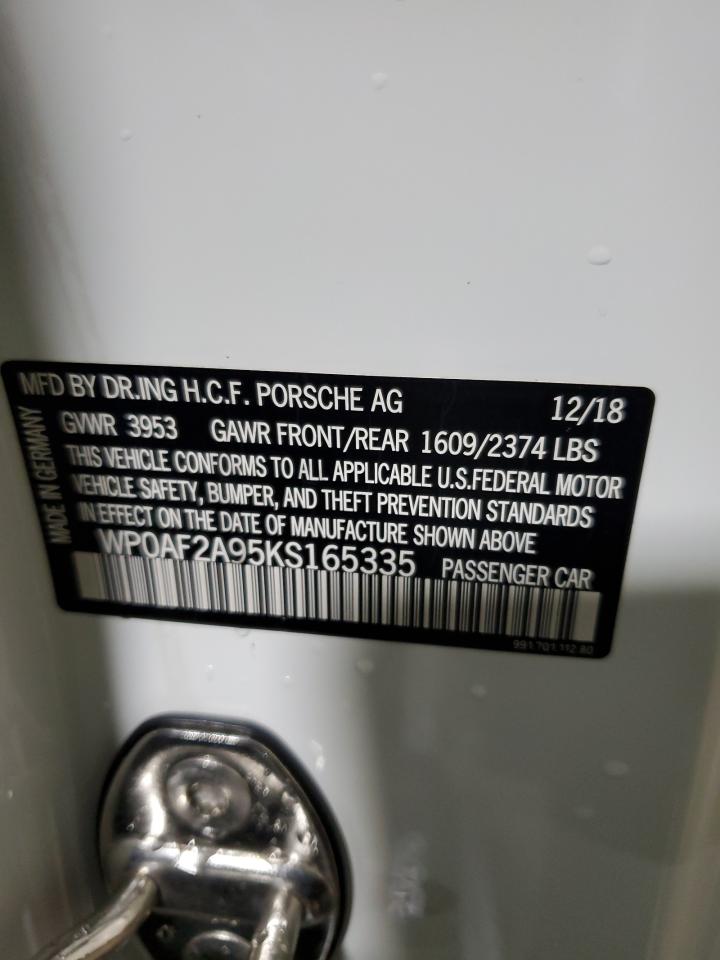 WP0AF2A95KS165335 2019 Porsche 911 Gt3 Rs