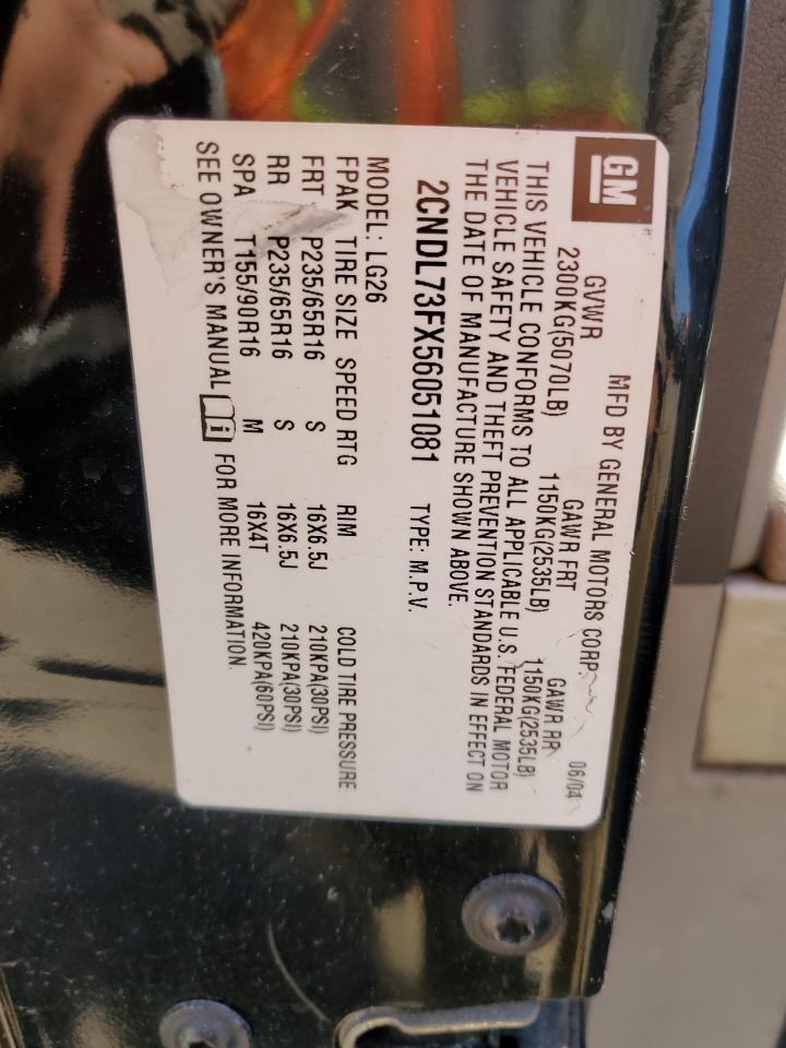 2CNDL73FX56051081 2005 Chevrolet Equinox Lt