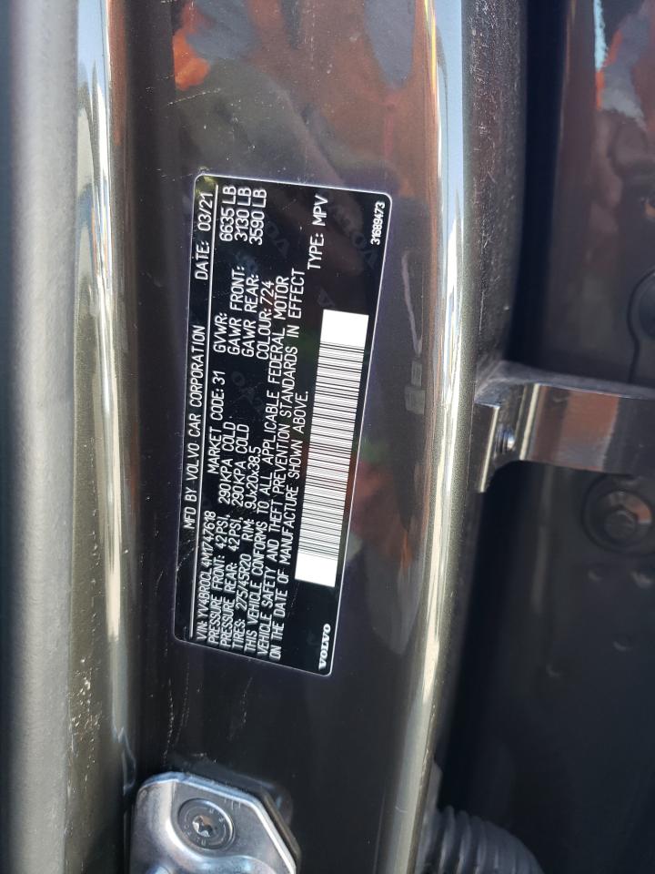 YV4BR0CL4M1747618 2021 Volvo Xc90 T8 Recharge Inscription