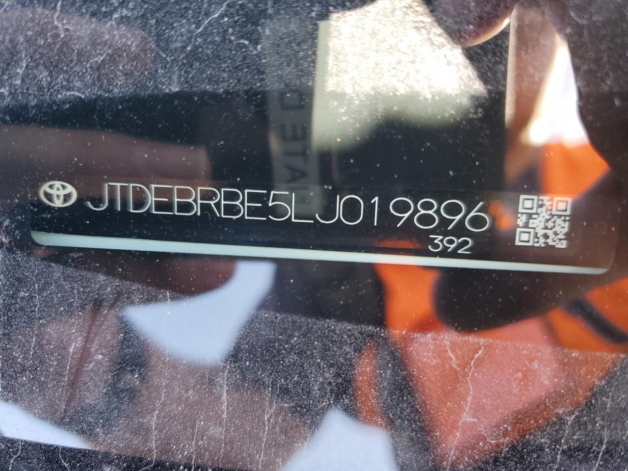 JTDEBRBE5LJ019896 2020 Toyota Corolla Le