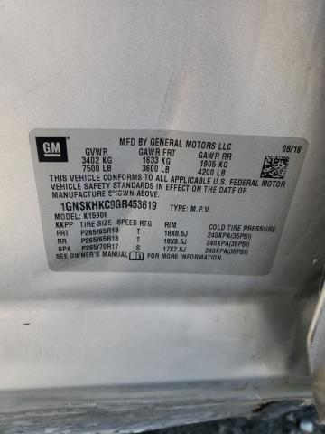 2016 CHEVROLET SUBURBAN K - 1GNSKHKC9GR453619