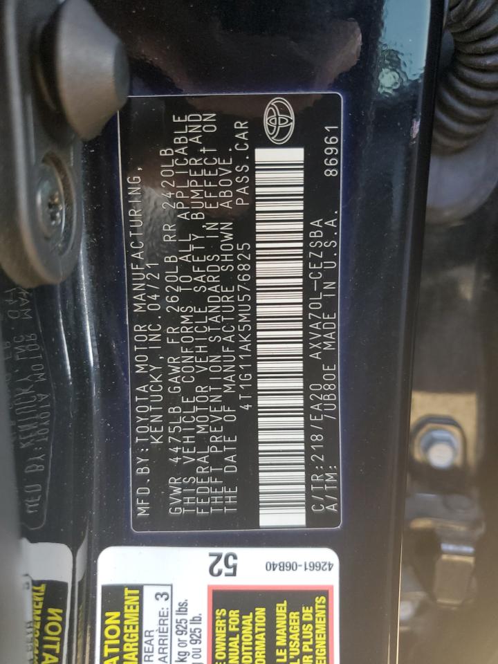 4T1G11AK5MU576825 2021 Toyota Camry Se