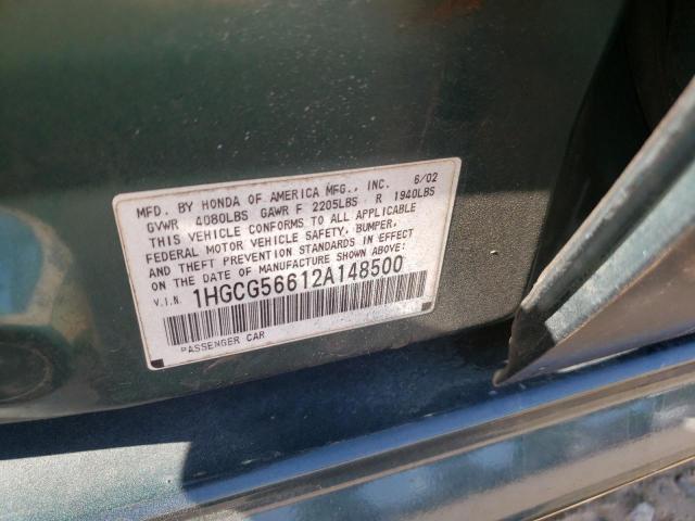 2002 Honda Accord Ex VIN: 1HGCG56612A148500 Lot: 52457954