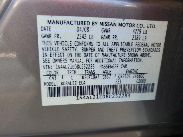 2008 Nissan Altima 2.5 VIN: 1N4AL21E08C252283 Lot: 51654784