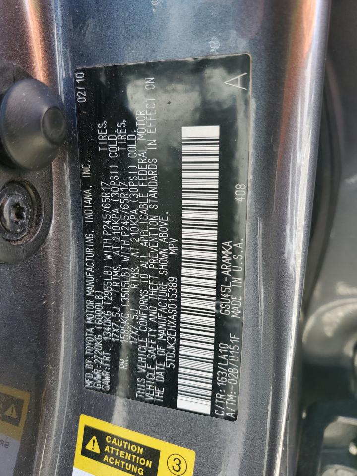 5TDJK3EHXAS015389 2010 Toyota Highlander Se