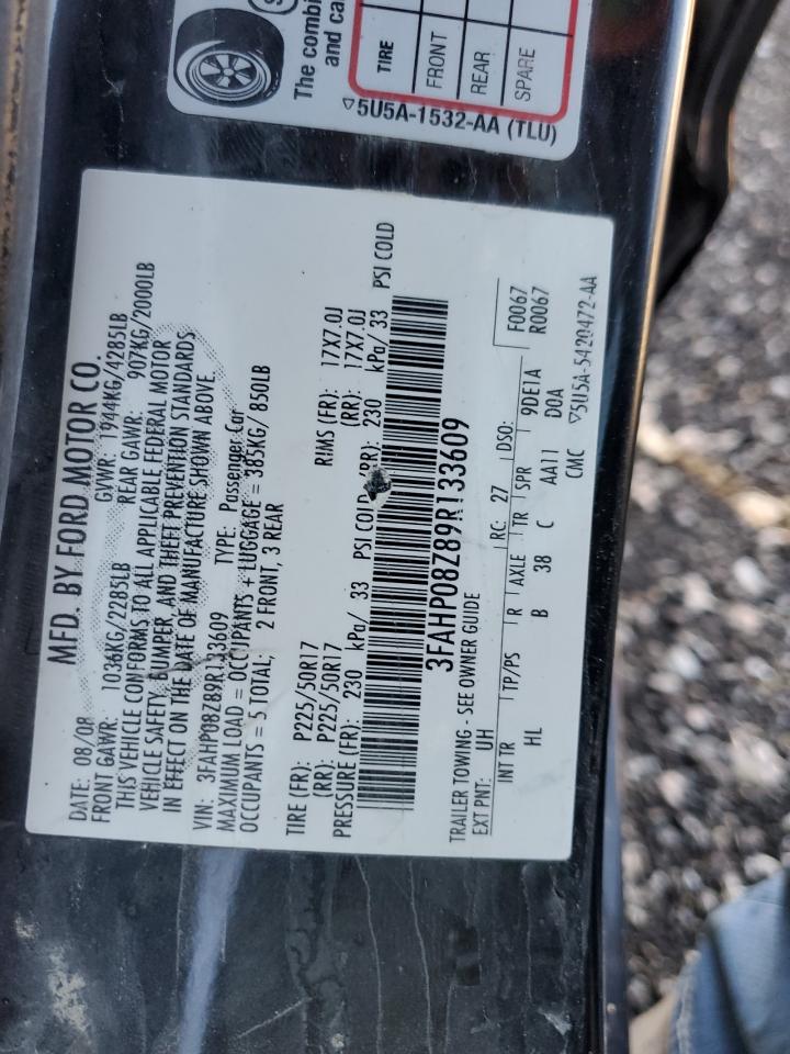 3FAHP08Z89R133609 2009 Ford Fusion Sel