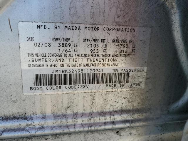 2008 Mazda 3 S VIN: JM1BK324981120941 Lot: 49930014