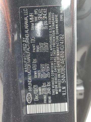 5NMJBCAE4NH074782 2022 HYUNDAI TUCSON - Image 12