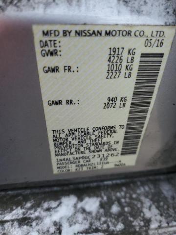2016 NISSAN ALTIMA 2.5 - 1N4AL3AP0GC231262